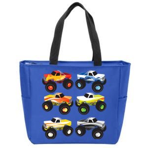 Little Boys Monster Trucks Pickup Truck Funny School Gift Zip Tote Bag