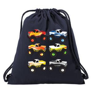 Little Boys Monster Trucks Pickup Truck Funny School Gift Drawstring Bag