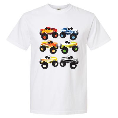 Little Boys Monster Trucks Pickup Truck Funny School Gift Garment-Dyed Heavyweight T-Shirt