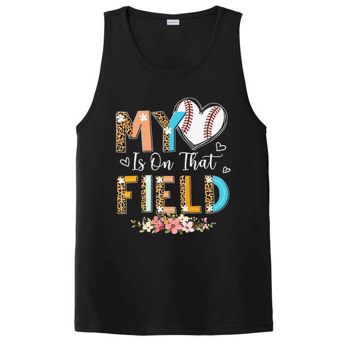 Leopard Baseball Mom My Heart Is On That Field Mother's Day PosiCharge Competitor Tank