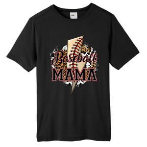 Leopard Baseball Mama Lightning Bolt Sport Mom Mother's Day Tall Fusion ChromaSoft Performance T-Shirt