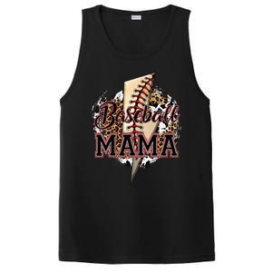 Leopard Baseball Mama Lightning Bolt Sport Mom Mother's Day PosiCharge Competitor Tank