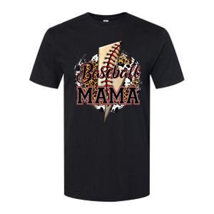 Leopard Baseball Mama Lightning Bolt Sport Mom Mother's Day Softstyle CVC T-Shirt