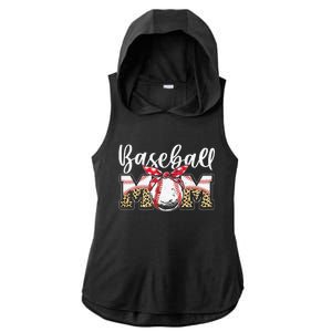 Leopard Baseball Mom Baseball Mom Mothers Day Mama Ladies PosiCharge Tri-Blend Wicking Draft Hoodie Tank