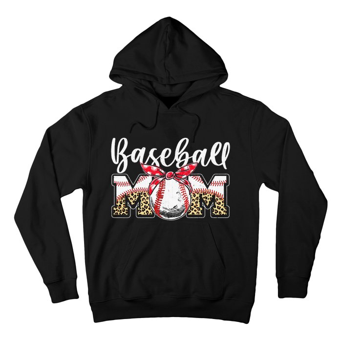 Leopard Baseball Mom Baseball Mom Mothers Day Mama Hoodie