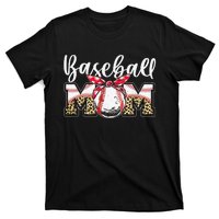 Leopard Baseball Mom Baseball Mom Mothers Day Mama T-Shirt