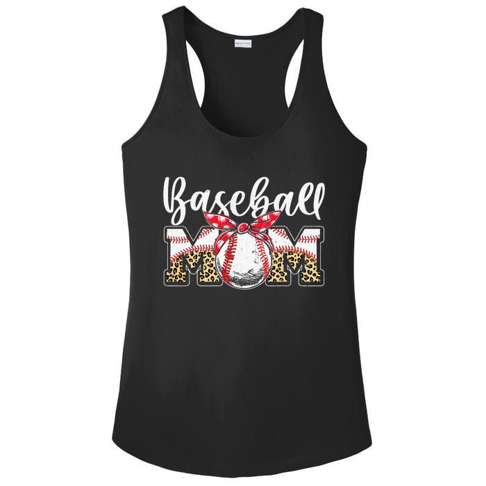 Leopard Baseball Mom Baseball Mom Mothers Day Mama Ladies PosiCharge Competitor Racerback Tank