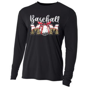 Leopard Baseball Mom Baseball Mom Mothers Day Mama Cooling Performance Long Sleeve Crew