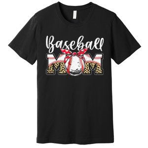 Leopard Baseball Mom Baseball Mom Mothers Day Mama Premium T-Shirt