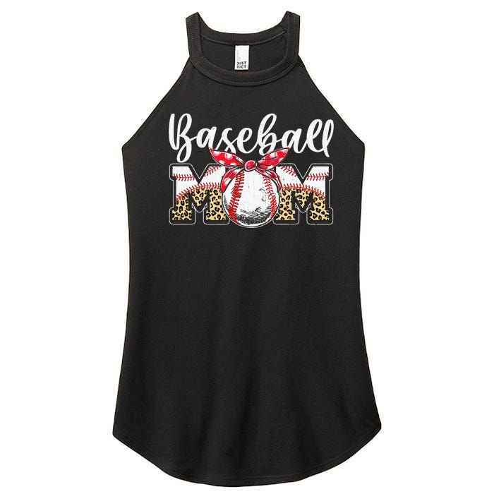 Leopard Baseball Mom Baseball Mom Mothers Day Mama Women's Perfect Tri Rocker Tank