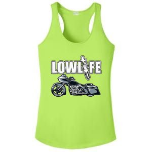 Lowlife Bagger Motorcycle . Chicano Vicla Lowrider Bikes Ladies PosiCharge Competitor Racerback Tank