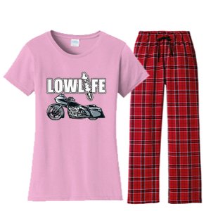 Lowlife Bagger Motorcycle . Chicano Vicla Lowrider Bikes Women's Flannel Pajama Set