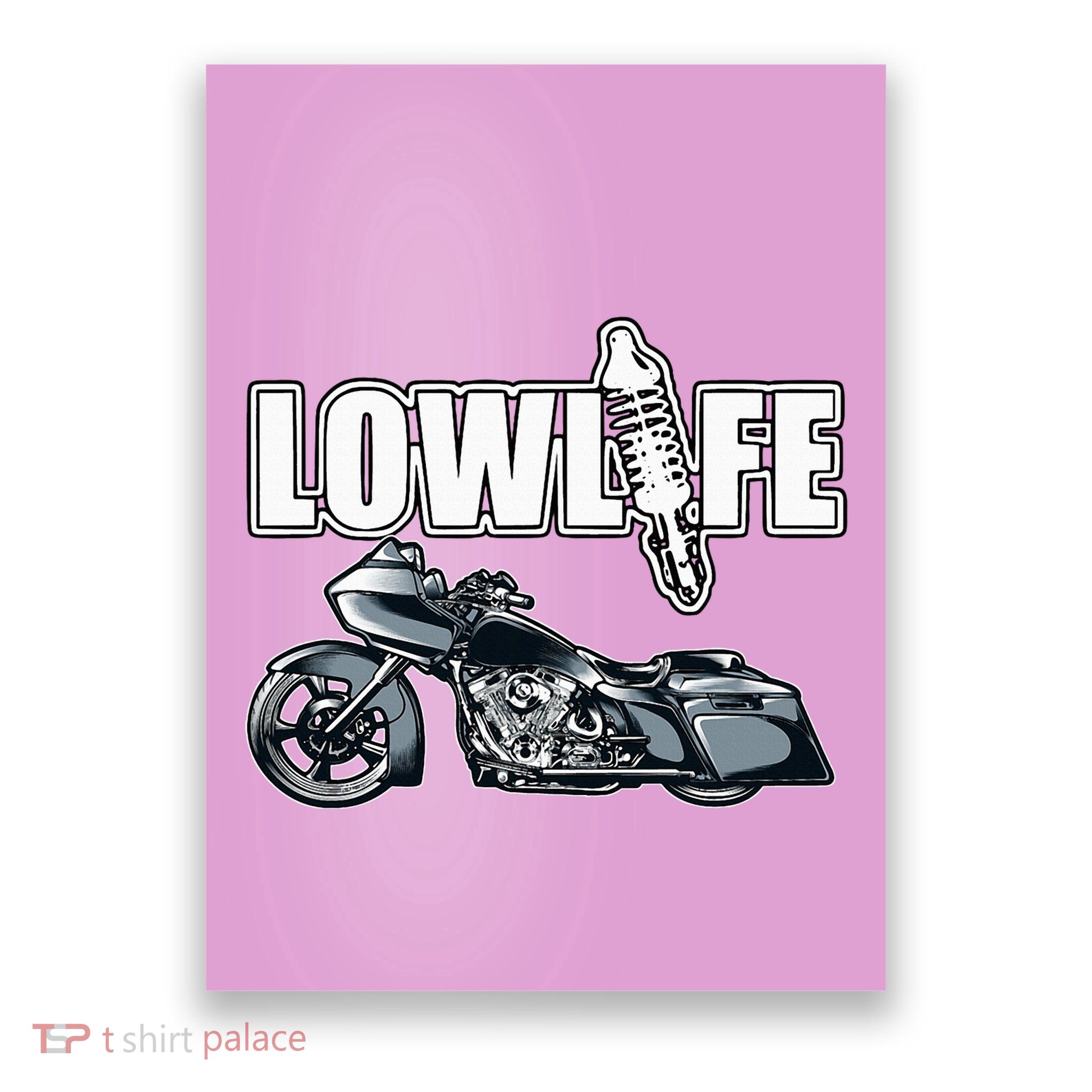 Lowlife Bagger Motorcycle . Chicano Vicla Lowrider Bikes Poster