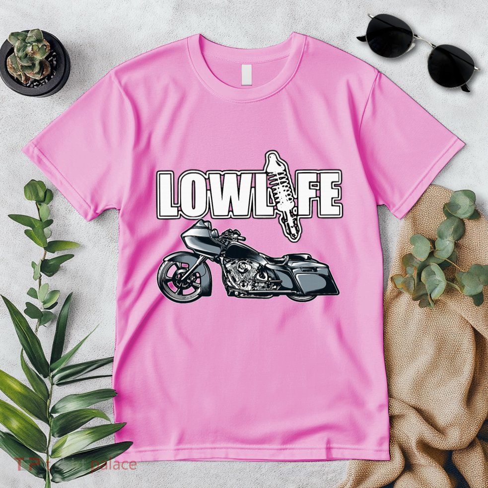 Lowlife Bagger Motorcycle . Chicano Vicla Lowrider Bikes Premium T-Shirt