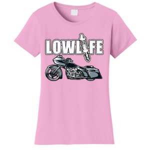 Lowlife Bagger Motorcycle . Chicano Vicla Lowrider Bikes Women's T-Shirt