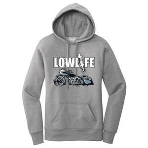 Lowlife Bagger Motorcycle . Chicano Vicla Lowrider Bikes Women's Pullover Hoodie