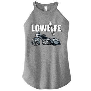 Lowlife Bagger Motorcycle . Chicano Vicla Lowrider Bikes Women's Perfect Tri Rocker Tank