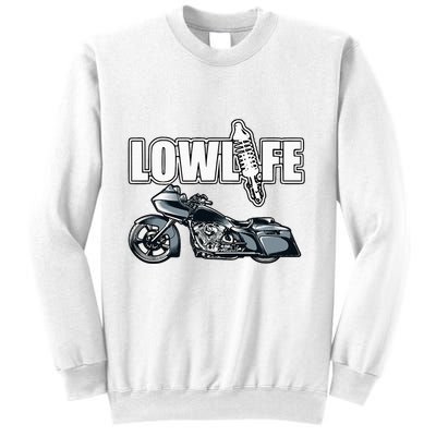 Lowlife Bagger Motorcycle . Chicano Vicla Lowrider Bikes Sweatshirt