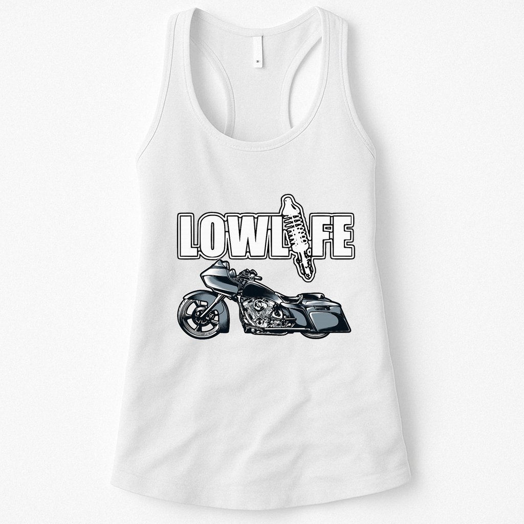 Lowlife Bagger Motorcycle . Chicano Vicla Lowrider Bikes Womens Tank Top