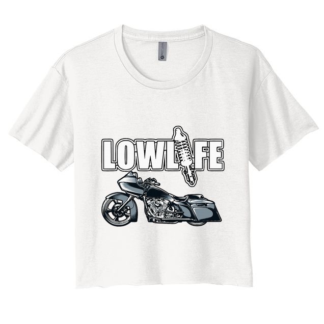 Lowlife Bagger Motorcycle . Chicano Vicla Lowrider Bikes Crop Top