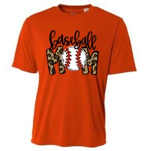 Leopard Baseball Mom Game Day Baseball Season Mothers Day Great Gift Cooling Performance Crew T-Shirt