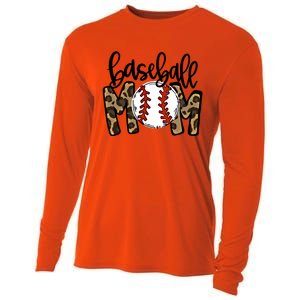 Leopard Baseball Mom Game Day Baseball Season Mothers Day Great Gift Cooling Performance Long Sleeve Crew