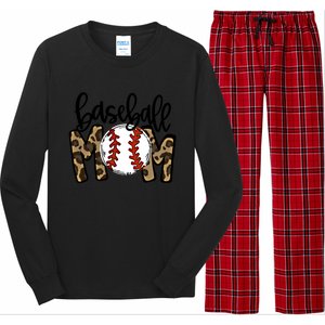 Leopard Baseball Mom Game Day Baseball Season Mothers Day Great Gift Long Sleeve Pajama Set