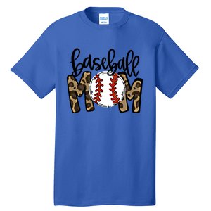 Leopard Baseball Mom Game Day Baseball Season Mothers Day Great Gift Tall T-Shirt