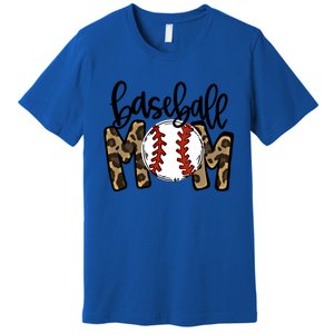 Leopard Baseball Mom Game Day Baseball Season Mothers Day Great Gift Premium T-Shirt