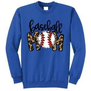 Leopard Baseball Mom Game Day Baseball Season Mothers Day Great Gift Tall Sweatshirt