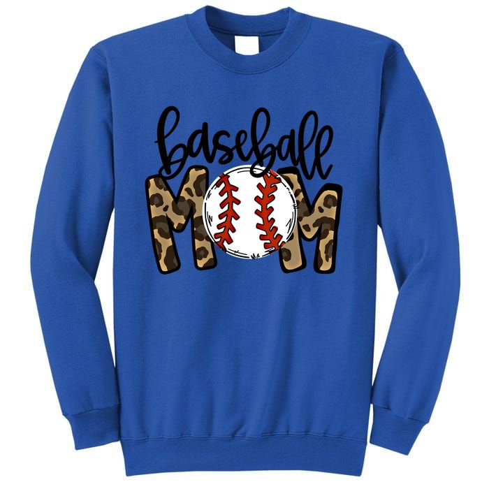 Leopard Baseball Mom Game Day Baseball Season Mothers Day Great Gift Tall Sweatshirt