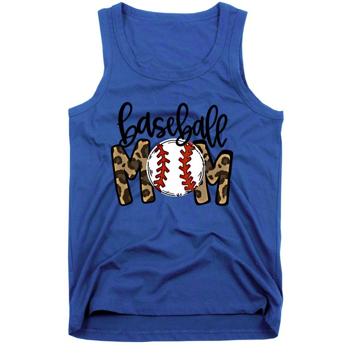 Leopard Baseball Mom Game Day Baseball Season Mothers Day Great Gift Tank Top