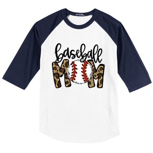 Leopard Baseball Mom Game Day Baseball Season Mothers Day Great Gift Baseball Sleeve Shirt