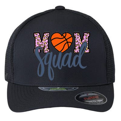 Leopard Basketball Mom Squad Basketball Mother's Day Flexfit Unipanel Trucker Cap