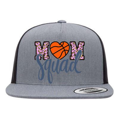 Leopard Basketball Mom Squad Basketball Mother's Day Flat Bill Trucker Hat