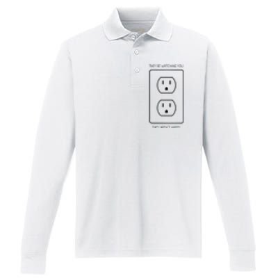 Light Bulb Meme Performance Long Sleeve Polo