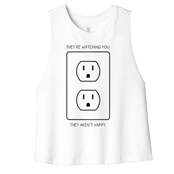 Light Bulb Meme Women's Racerback Cropped Tank