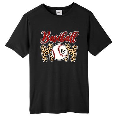 Leopard Baseball Mom Life Game Day Mama Mothers Day Gift Tall Fusion ChromaSoft Performance T-Shirt