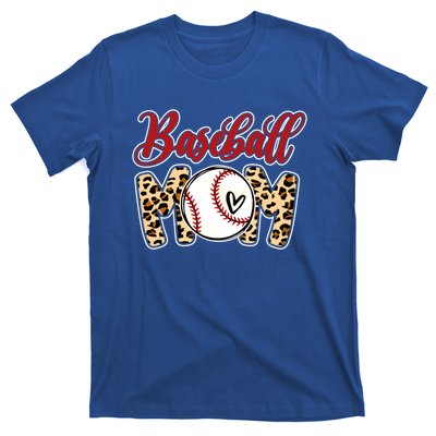 Leopard Baseball Mom Life Game Day Mama Mothers Day Gift T-Shirt