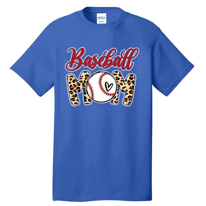 Leopard Baseball Mom Life Game Day Mama Mothers Day Gift Tall T-Shirt