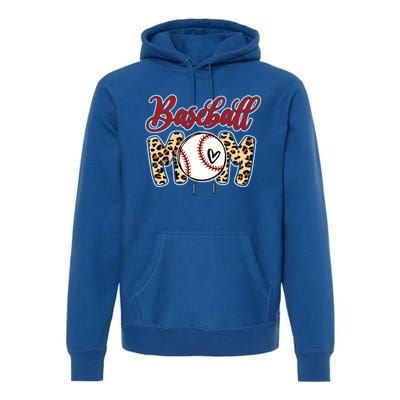 Leopard Baseball Mom Life Game Day Mama Mothers Day Gift Premium Hoodie