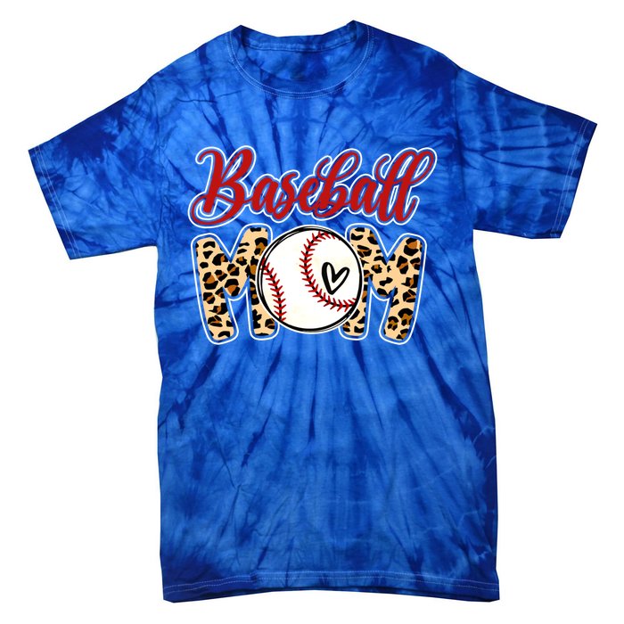 Leopard Baseball Mom Life Game Day Mama Mothers Day Gift Tie-Dye T-Shirt