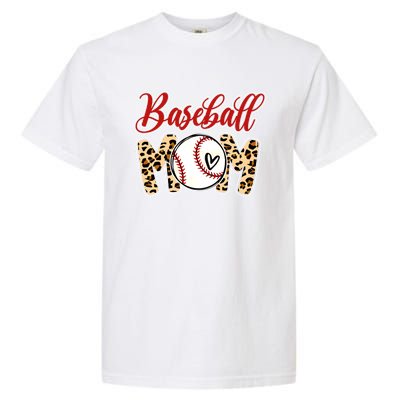 Leopard Baseball Mom Life Game Day Mama Mothers Day Gift Garment-Dyed Heavyweight T-Shirt