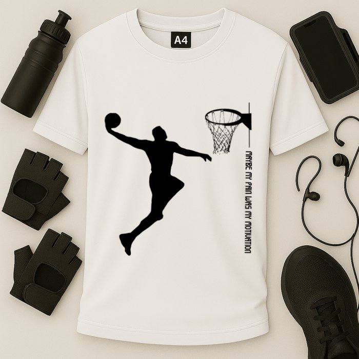 Maybe My Pain Was My Motivation Basketball Quote Lebron Cooling Performance Crew T-Shirt
