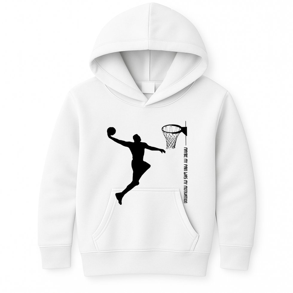 Maybe My Pain Was My Motivation Basketball Quote Lebron Kids Hoodie