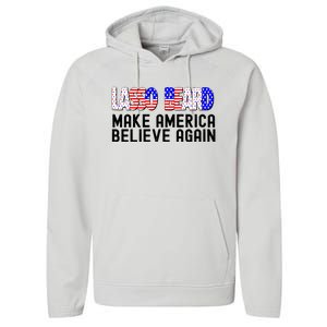 Lasso Beard Make America Believe Again Performance Fleece Hoodie