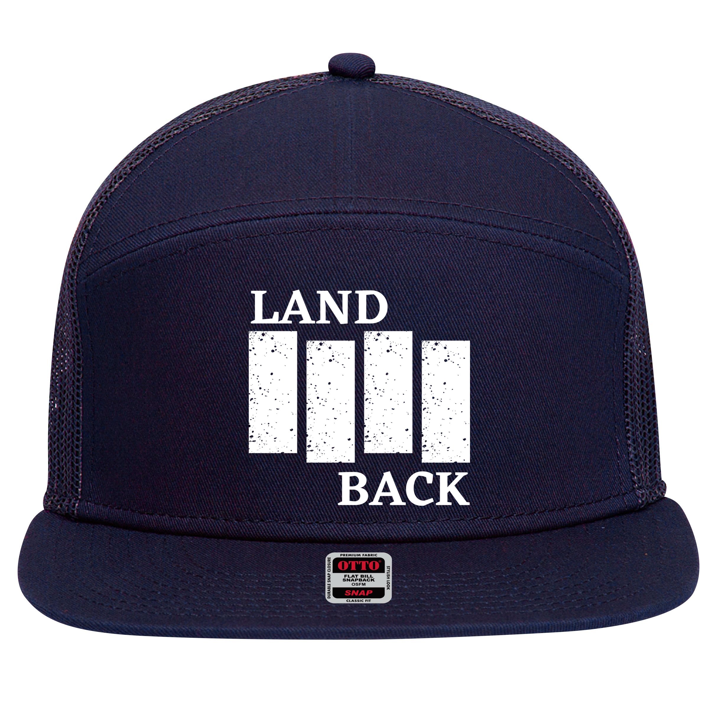 Land Back Movement, Native American LandBack 7 Panel Mesh Trucker Snapback Hat