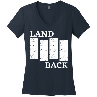 Land Back Movement, Native American LandBack Women's V-Neck T-Shirt