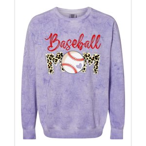 Leopard Baseball Mom Sports gift mother's day Colorblast Crewneck Sweatshirt