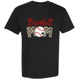 Leopard Baseball Mom Sports gift mother's day Garment-Dyed Heavyweight T-Shirt